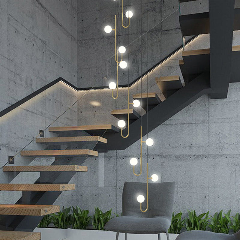 Modern Villa Staircase Long LED Pendant Lamp