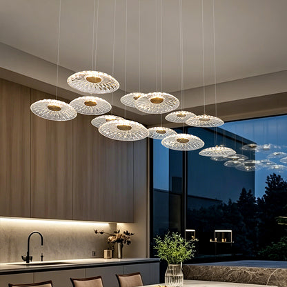 Luxury Chandelier Ripple Water Glass Pendant Lamp Living Room Dining Room Dining Table Kitchen Island Bar Art Hanging Lights