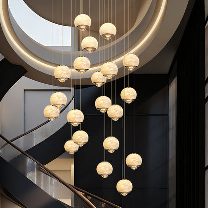 Staircase Pendant Light Lustre Minimalist Duplex Loft Marble Chandelier Villa High Ceiling Hanging Lamp Long Stair Chandelier