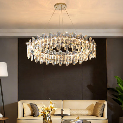 Luxury LED Ring Living Room Hanging Lamp