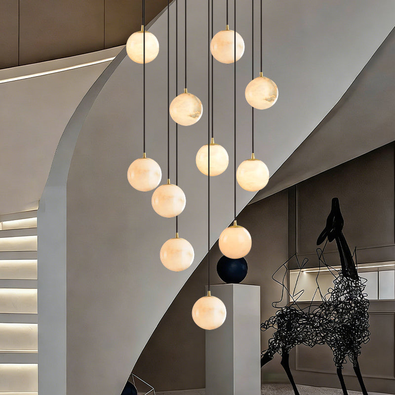 Luxury Marble High Minimalist Long Chandelier