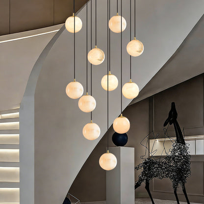 Luxury Marble High Minimalist Long Chandelier