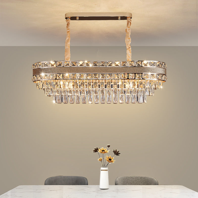 Modern Luxury Gold Iron Crystal Chandelier