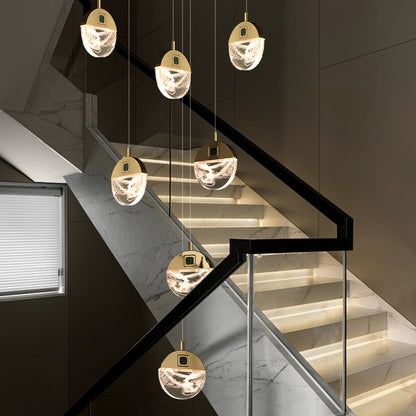 Luxury Stair Crystal LED Ceiling Chandelier