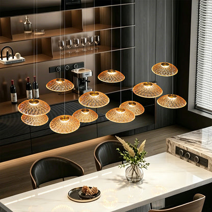 Luxury Ripple Water Glass Chandelier Living Room Kitchen High Ceiling Hanging Lights Art Dining Room Island Bar Pendant Lamp