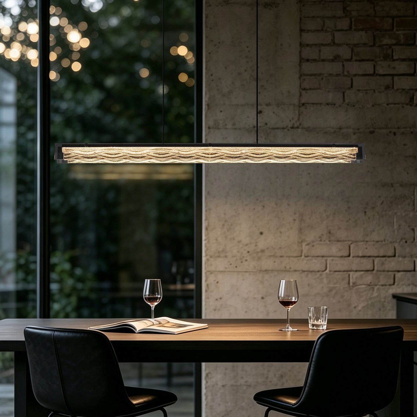 Modern Minimalist Linear Dining Room Pendant Light