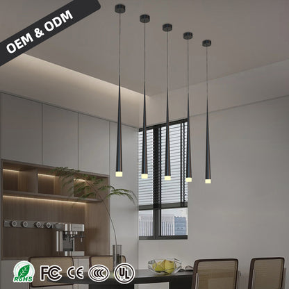 Nordic Minimalist Black Conical LED Pendant Light