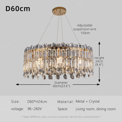 Luxury Villa Living Room Crystal High-end Hanging Chandelier