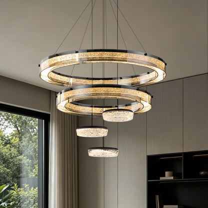 Luxury LED Ring Living Room Hanging Lamp