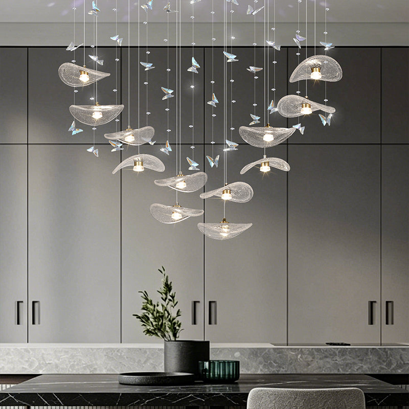 Restaurant Pendant Light Modern Luxury Dining Table bar Counter Kitchen Lotus Leaf Design Artistic Pendant Light Above