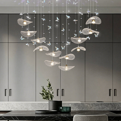 Restaurant Pendant Light Modern Luxury Dining Table bar Counter Kitchen Lotus Leaf Design Artistic Pendant Light Above