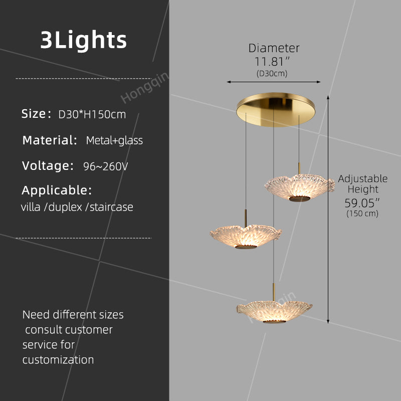 Modern luxury High Ceiling Stair Chandelier
