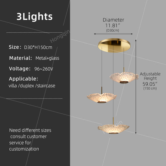 Modern luxury High Ceiling Stair Chandelier