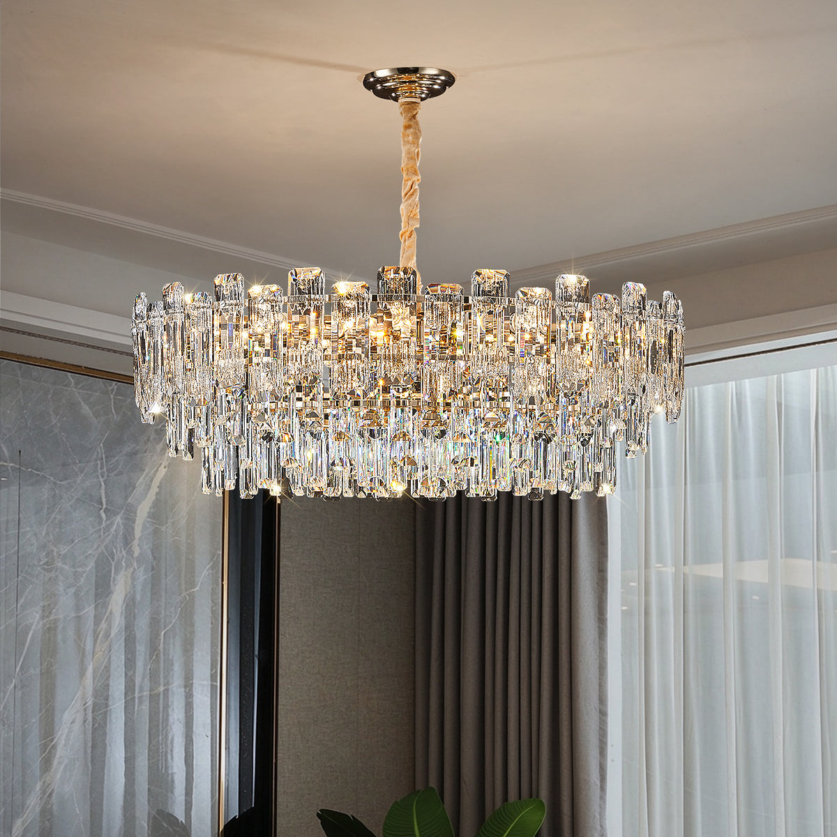 Luxury Round Crystal Living Room Chandelier