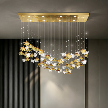 Dining Room Chandeliers Modern Villa Dining Table Island Pendant Lamp Creative Glass Flower Hanging Lamp