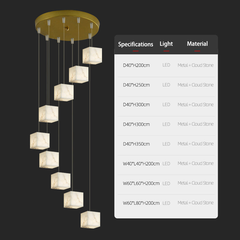 Nordic Chandelier Stairs High Ceiling Staircase Marble Chandelier