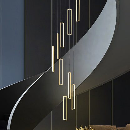 Luxury LED Staircase Attic Villa Stair Chandelier