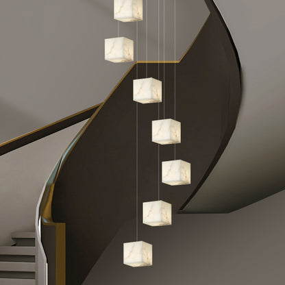 Nordic Chandelier Stairs High Ceiling Staircase Marble Chandelier