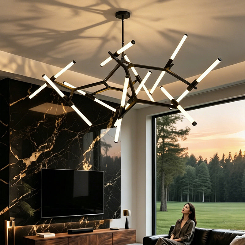 Nordic LED Tree Branch Pendant Lamp Dining Room LED Chandelier Over the Table Living Room Luxury Glass Pendant Light