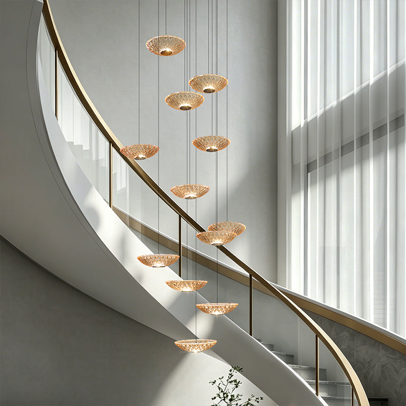 Modern LED Stair Designer Glass Pendant Light