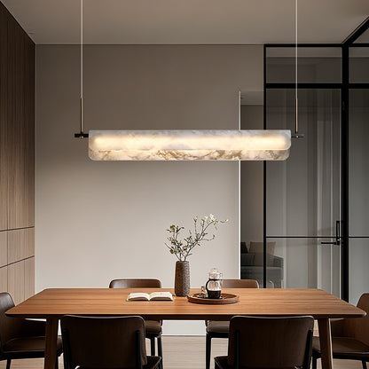 Modern Natural Marble Long Chandelier