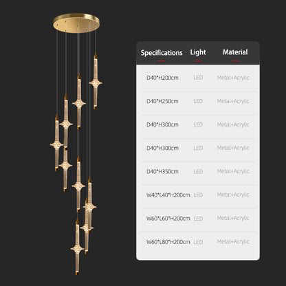 Modern High Long Staircase Chandelier
