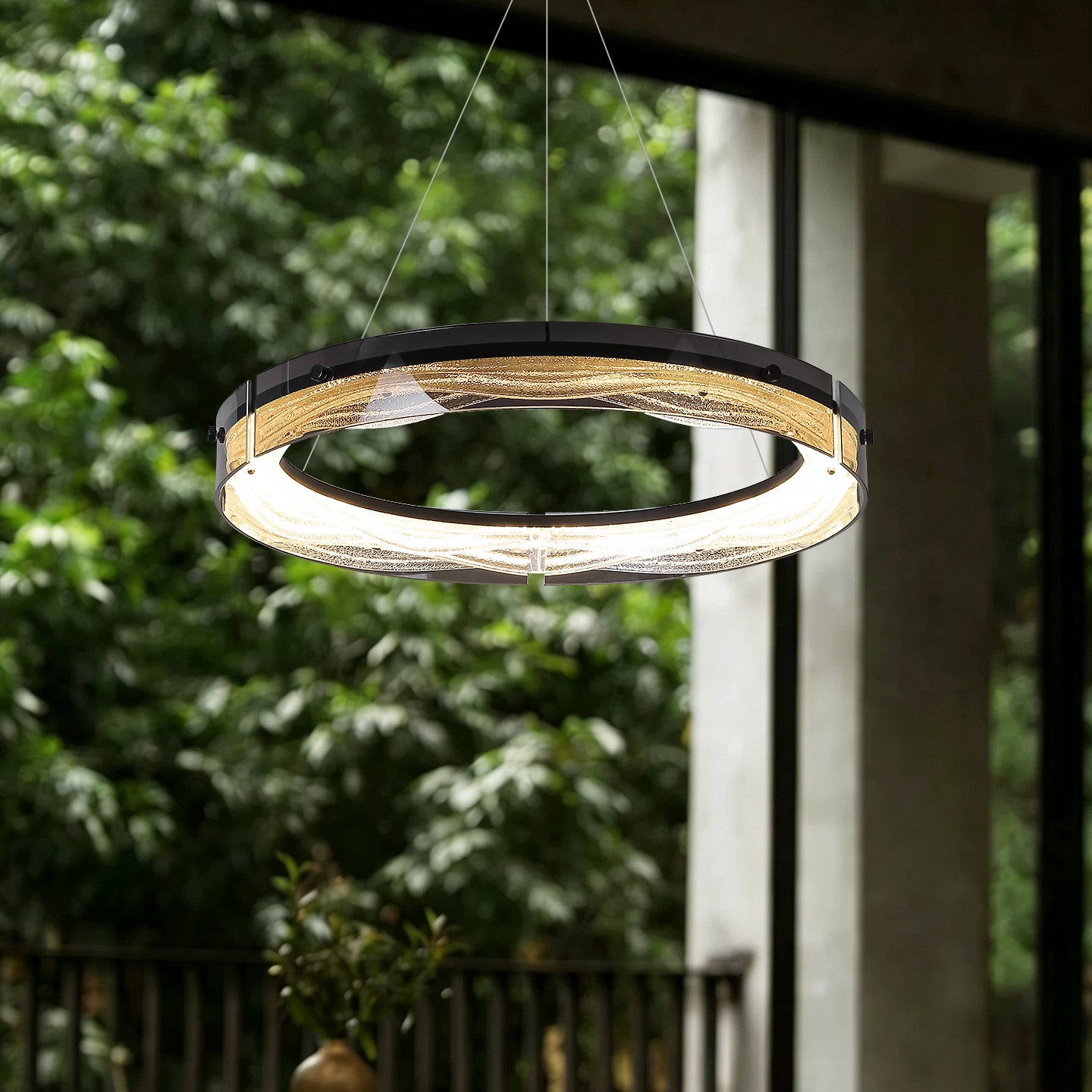 Luxury Simple Circular Glass Chandelier