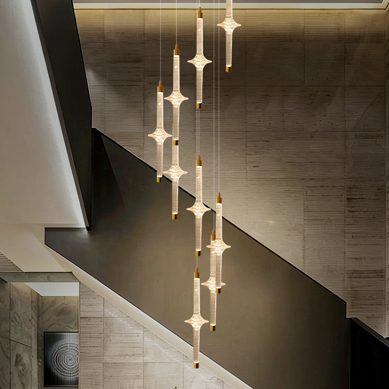 Modern High Long Staircase Chandelier