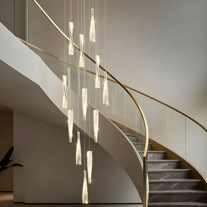 Luxury Spiral Staircase Crystal Chandelier