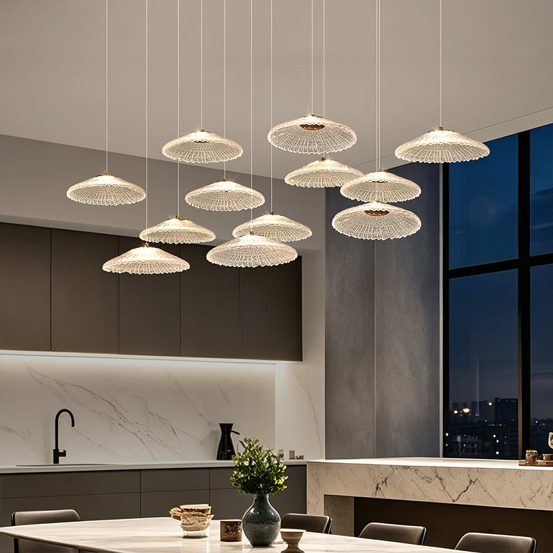 Ripple Water Glass Chandelier Dining Table Kitchen Dining Room Art Chandelier Island Bar Pendant Lamp