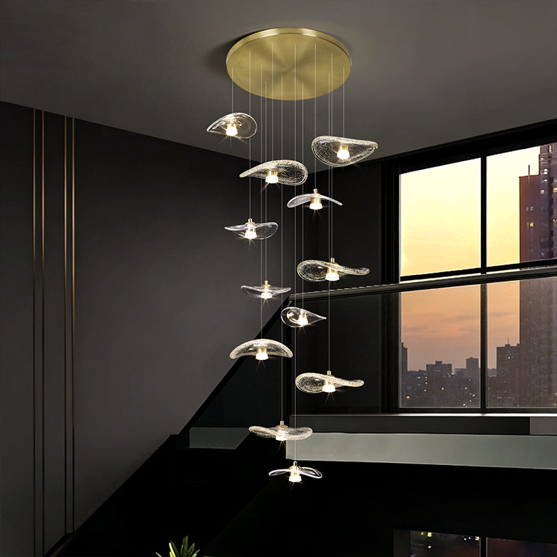 Staircase Duplex Loft Pendant Light Rotating Staircase Light Glass Pendants Lighting Modern Ceiling Chandelier