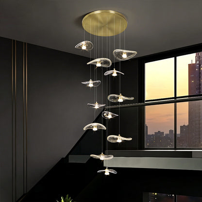 Staircase Duplex Loft Pendant Light Rotating Staircase Light Glass Pendants Lighting Modern Ceiling Chandelier