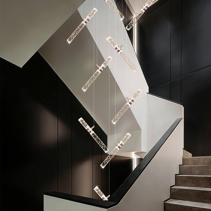 Stair Luxury LED  Duplex Building Villa Chandelier