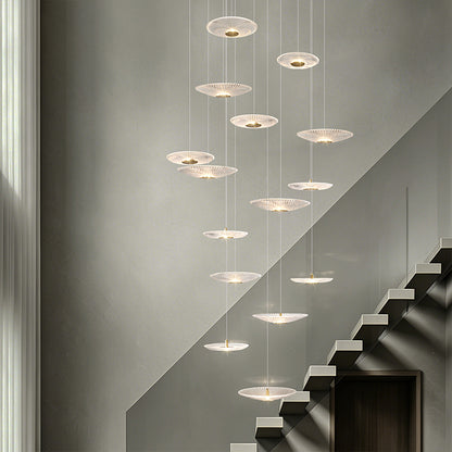 Modern Glass Stair Chandelier Villa Duplex Loft Ceiling Hanging Light