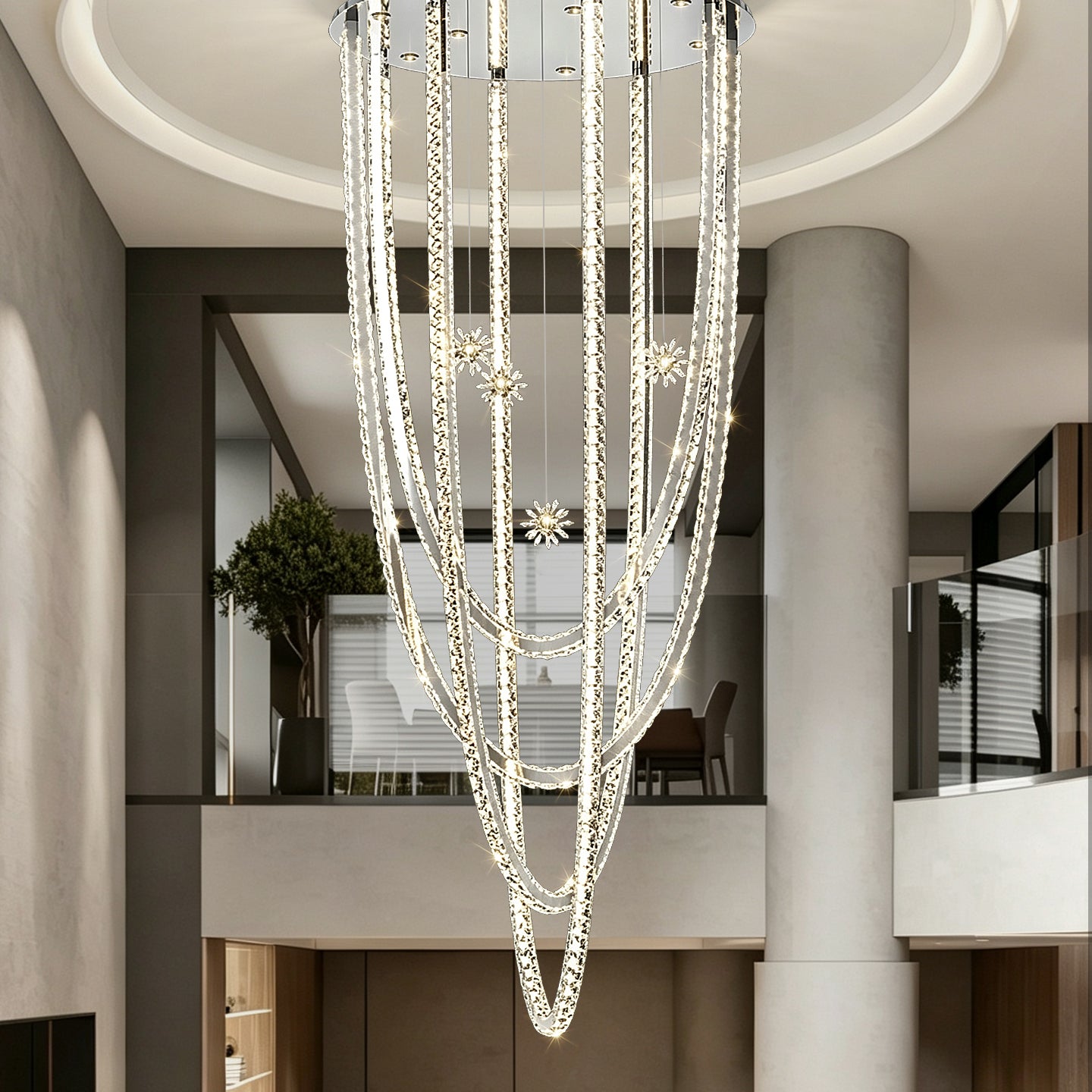Luxury Villa Duplex Loft Hall High Ceiling Chandelier
