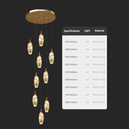 Crystal Staircase Pendant Lamp