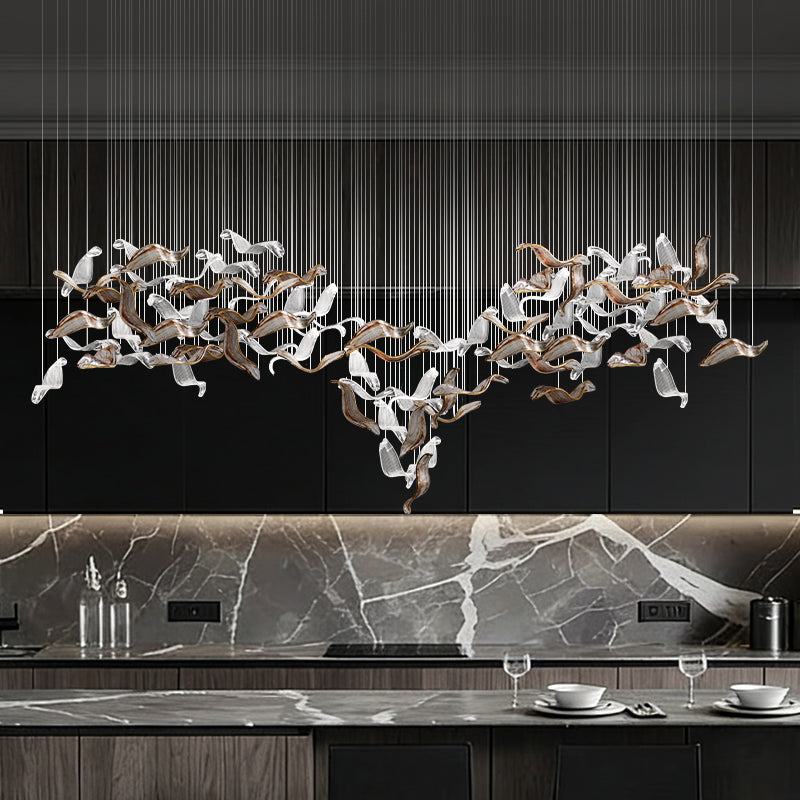 Light luxury art glass branch chandelier | Non standard customized engineering chandelier for hotel lobby/villa empty living room
