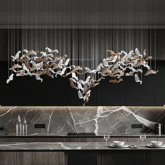 Light luxury art glass branch chandelier | Non standard customized engineering chandelier for hotel lobby/villa empty living room