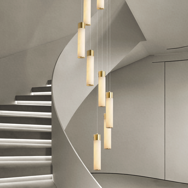 Nordic Marble Duplex Loft Long Hanging Lamp