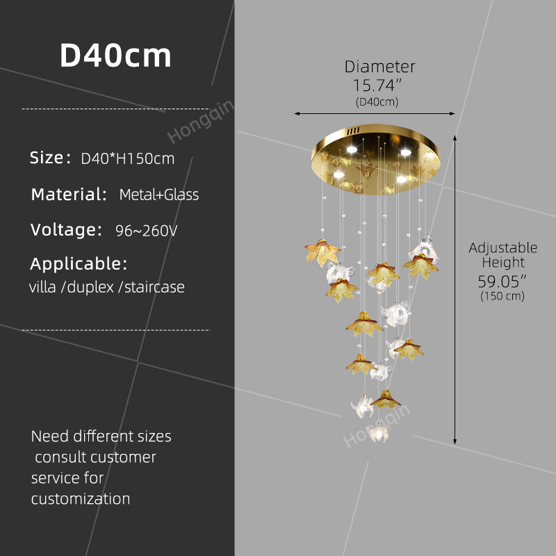 Dining Room Chandeliers Modern Villa Dining Table Island Pendant Lamp Creative Glass Flower Hanging Lamp