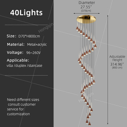 Stairs Chandelier Minimalist Modern Lighting Living Room Pendant Light Lustre High Ceiling Long Staircase Chandelier