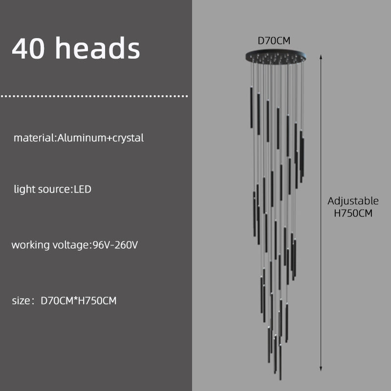 Modern LED Stair Pendant Light Villa Duplex Ceiling Hanging Lamps