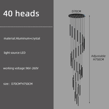Modern LED Stair Pendant Light Villa Duplex Ceiling Hanging Lamps