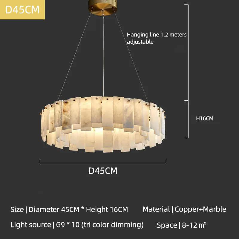 Modern Luxury Round Marble Living Room Chandelier