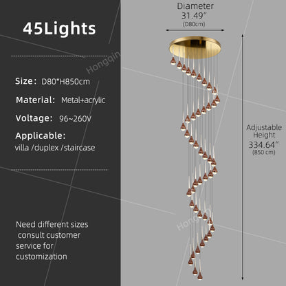 Stairs Chandelier Minimalist Modern Lighting Living Room Pendant Light Lustre High Ceiling Long Staircase Chandelier