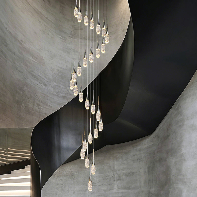 Modern Staircase Pendant Light Luxury Villa Attic Restaurant Suspended Ceiling Ceiling Light Designer Crystal Pendant Light