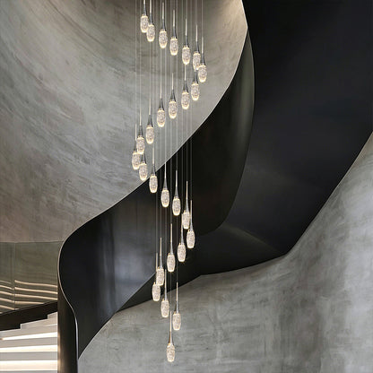 Modern Staircase Pendant Light Luxury Villa Attic Restaurant Suspended Ceiling Ceiling Light Designer Crystal Pendant Light