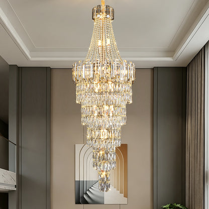 Luxury Stair Crystal Duplex Hall Chandelier