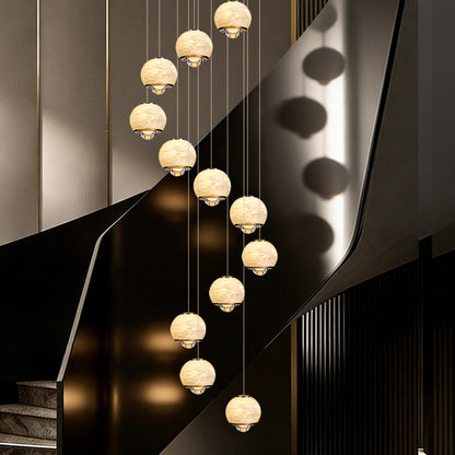 Staircase Pendant Light Lustre Minimalist Duplex Loft Marble Chandelier Villa High Ceiling Hanging Lamp Long Stair Chandelier