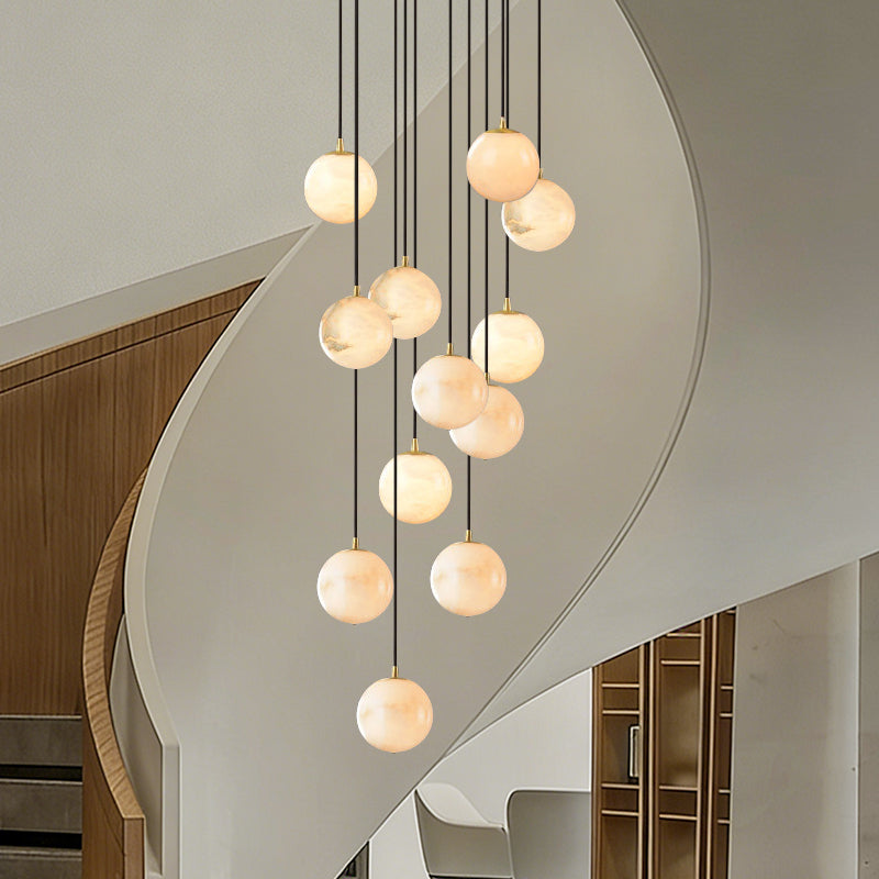 Luxury Marble High Minimalist Long Chandelier